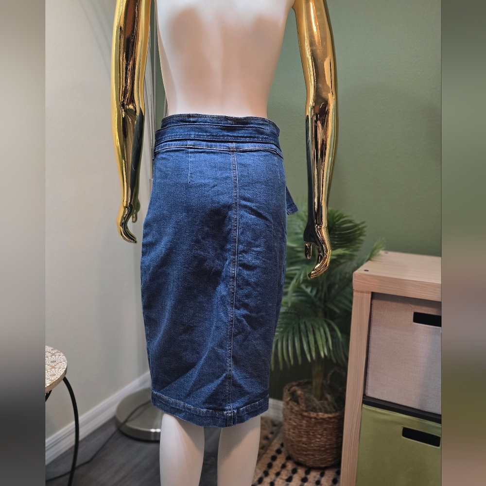 KanCan High Waisted Strappy Jean Skirt Size S - Picture 6 of 8